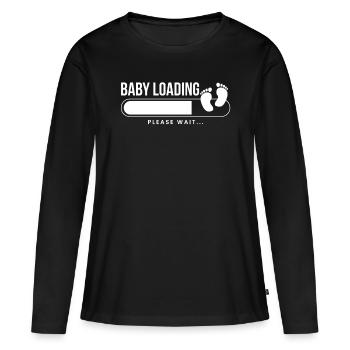 Baby Loading Geschenk Werdende Mutter - Frauen Premium Bio Langarmshirt - Schwarz - Vorne - Julia (174cm)