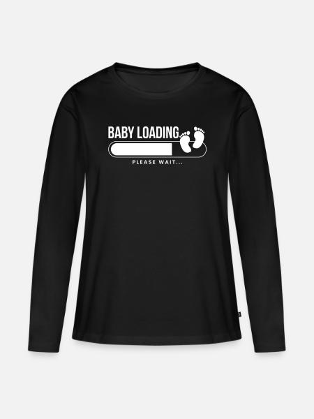Baby Loading Geschenk Werdende Mutter - Frauen Premium Bio Langarmshirt - Schwarz