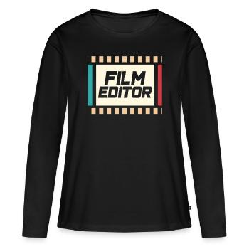 Film Editor Edit Filmeditor Video - Frauen Premium Bio Langarmshirt - Schwarz - Vorne - Julia (174cm)