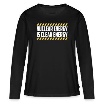 L’énergie nucléaire est une énergie propre L’énergie nucléaire - T-shirt manches longues Premium bio Femme - noir - Devant - Julia (174cm)
