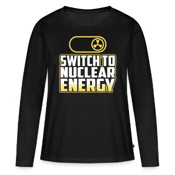 Energiewende Auf Atomkraft Kernkraft Atomenergie - Frauen Premium Bio Langarmshirt - Schwarz - Vorne - Julia (174cm)