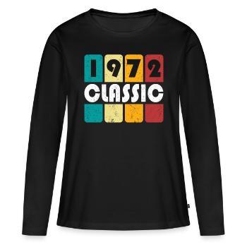 50th birthday vintage 1972 Classic 1972 - Women's Premium Organic Long Sleeve Shirt - black - Front - Julia (174cm)