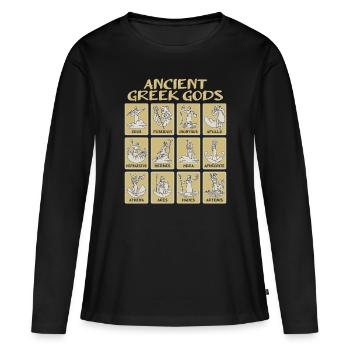 Mythologie grecque antique avec Gö grec - T-shirt manches longues Premium bio Femme - noir - Devant - Julia (174cm)