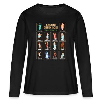 Mythologie grecque antique avec Gö grec - T-shirt manches longues Premium bio Femme - noir - Devant - Julia (174cm)