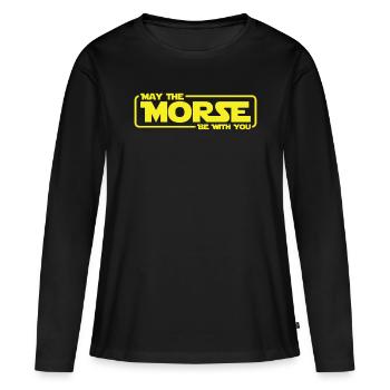 Funk Amateur Funker Funken Radio Hobby Geschenk - Frauen Premium Bio Langarmshirt - Schwarz - Vorne - Julia (174cm)