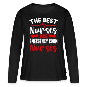 Emergency Room Nurse Best Nurses ER Nurse - Women's Premium Organic Long Sleeve Shirt - black - Front - Julia (174cm)