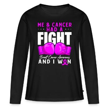 Krebs Chemotherapie Chemo Geschenk - Frauen Premium Bio Langarmshirt - Schwarz - Vorne - Julia (174cm)