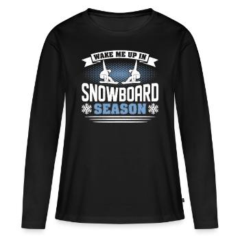 Snowboarder Snowboarden Snowboard - Frauen Premium Bio Langarmshirt - Schwarz - Vorne - Julia (174cm)