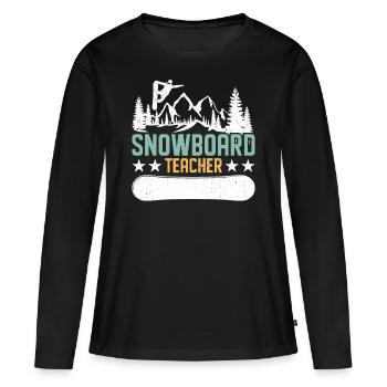 Snowboarder Snowboarden Snowboard - Frauen Premium Bio Langarmshirt - Schwarz - Vorne - Julia (174cm)