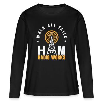 Funk Amateur Funker Funken Radio Hobby Geschenk - Frauen Premium Bio Langarmshirt - Schwarz - Vorne - Julia (174cm)