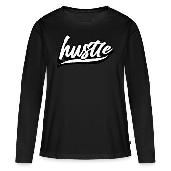 hustle hustler hustlen boss boss boss boss boss boss level u - T-shirt manches longues Premium bio Femme - noir - Devant - Julia (174cm)