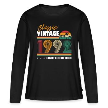 30th birthday vintage 1992 Classic Vintage 1992 - Women's Premium Organic Long Sleeve Shirt - black - Front - Julia (174cm)