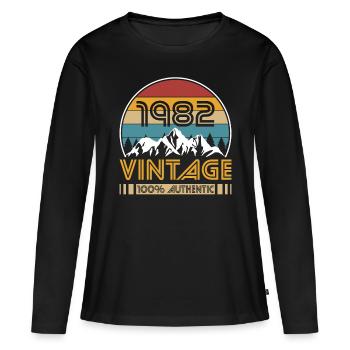 40th birthday vintage 1982 Vintage 1982 - Women's Premium Organic Long Sleeve Shirt - black - Front - Julia (174cm)