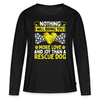Dog Rescue Rien ne vous apporte plus d’amour Animal - T-shirt manches longues Premium bio Femme - noir - Devant - Julia (174cm)