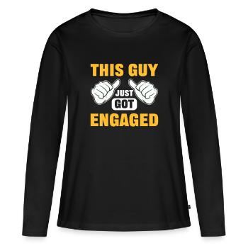 Ce gars vient de s’engager - T-shirt manches longues Premium bio Femme - noir - Devant - Julia (174cm)