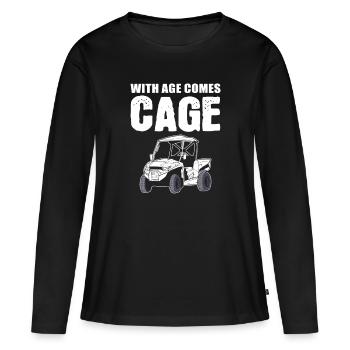 With Age Comes Cage SXS UTV - Frauen Premium Bio Langarmshirt - Schwarz - Vorne - Julia (174cm)