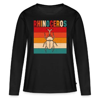 Hercule Rhinoceros Beetle Entomologiste Présent Id - T-shirt manches longues Premium bio Femme - noir - Devant - Julia (174cm)