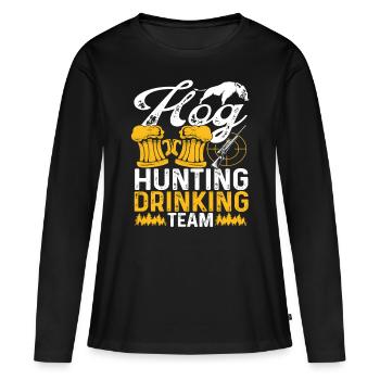 Hog Hunting Drinking Team Boar Hunter Hog Hunt - Frauen Premium Bio Langarmshirt - Schwarz - Vorne - Julia (174cm)