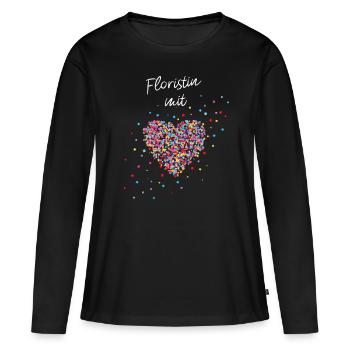 Floristin Mit Herz Floristik Blumenladen - Frauen Premium Bio Langarmshirt - Schwarz - Vorne - Julia (174cm)