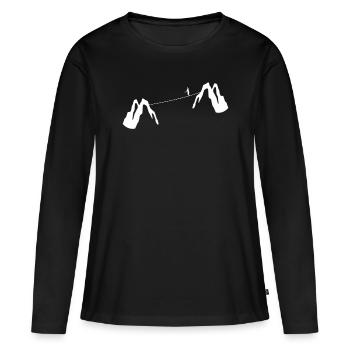 Slackline Gift Montagnes - T-shirt manches longues Premium bio Femme - noir - Devant - Julia (174cm)