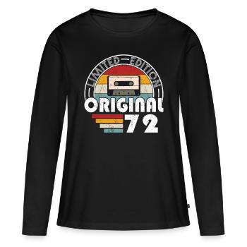 50e anniversaire né en 1972 Original 1972 - T-shirt manches longues Premium bio Femme - noir - Devant - Julia (174cm)