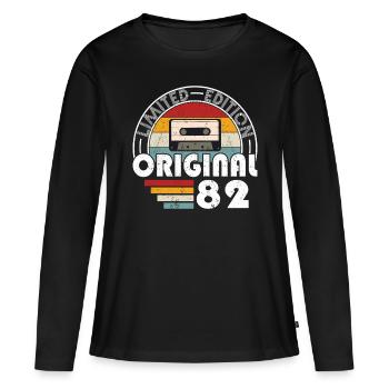 40e anniversaire né en 1982 Original 1982 - T-shirt manches longues Premium bio Femme - noir - Devant - Julia (174cm)