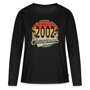 20th birthday vintage 2002 Original 2002 - Women's Premium Organic Long Sleeve Shirt - black - Front - Julia (174cm)