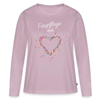Fußpflege mit Herz Podologie Podologin - Frauen Premium Bio Langarmshirt - Altrosa - Vorne - Julia (174cm)