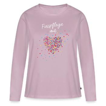 Fußpflege mit Herz Podologin Füße - Frauen Premium Bio Langarmshirt - Altrosa - Vorne - Julia (174cm)