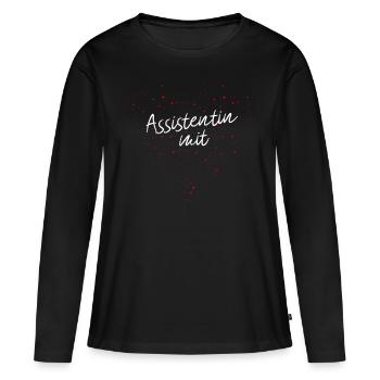 Assistentin mit Herz Beruf Job Aushilfe - Frauen Premium Bio Langarmshirt - Schwarz - Vorne - Julia (174cm)