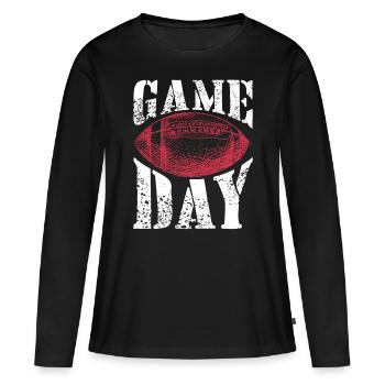 Cadeau de touchdown Quaterback de football américain - T-shirt manches longues Premium bio Femme - noir - Devant - Julia (174cm)