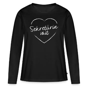 Sekretärin Arbeitskollegin Angestellte - Frauen Premium Bio Langarmshirt - Schwarz - Vorne - Julia (174cm)