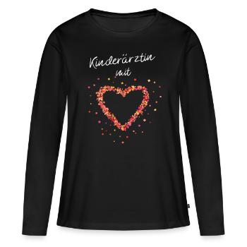 Kinderärztin Krankenhaus Pädiatrie - Frauen Premium Bio Langarmshirt - Schwarz - Vorne - Julia (174cm)