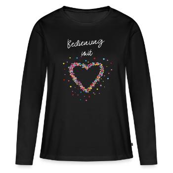 Bedienung Kellnerin Servicekraft - Frauen Premium Bio Langarmshirt - Schwarz - Vorne - Julia (174cm)