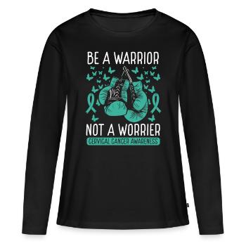 Cervical Cancer Awareness Cervical Cancer Warrior - Women's Premium Organic Long Sleeve Shirt - black - Front - Julia (174cm)