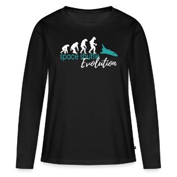 Navette spatiale Evolution - T-shirt manches longues Premium bio Femme - noir - Devant - Julia (174cm)