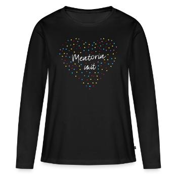 Mentorin mit Herz Trainerin Coach - Frauen Premium Bio Langarmshirt - Schwarz - Vorne - Julia (174cm)