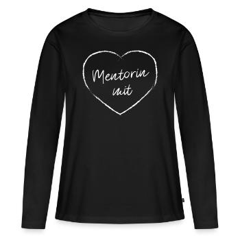 Mentorin mit Herz Lehrerin Unterricht - Frauen Premium Bio Langarmshirt - Schwarz - Vorne - Julia (174cm)