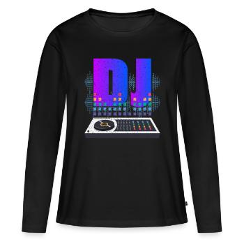DISC JOCKEY - Women's Premium Organic Long Sleeve Shirt - black - Front - Julia (174cm)