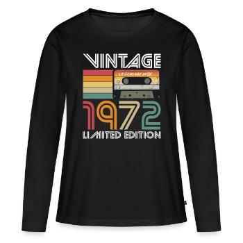 51st Anniversary Vintage 1972 Limited Edition - Women's Premium Organic Long Sleeve Shirt - black - Front - Julia (174cm)