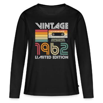 60th Birthday Vintage 1962 Limited Edition - Women's Premium Organic Long Sleeve Shirt - black - Front - Julia (174cm)