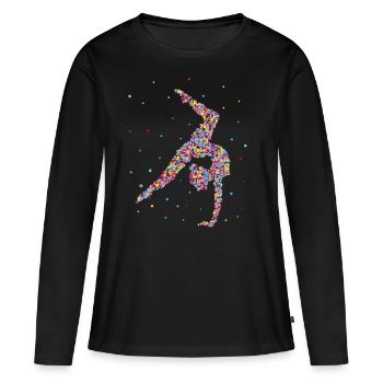 Turnen Turnerin Bodenturnen Geräteturnen - Frauen Premium Bio Langarmshirt - Schwarz - Vorne - Julia (174cm)