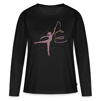 Rhytmische Sportgymnastik Bodenturnen - Frauen Premium Bio Langarmshirt - Schwarz - Vorne - Julia (174cm)