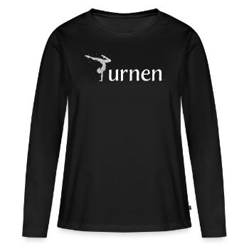 Turnerin Bodenturnen Gymnastik Turnen - Frauen Premium Bio Langarmshirt - Schwarz - Vorne - Julia (174cm)