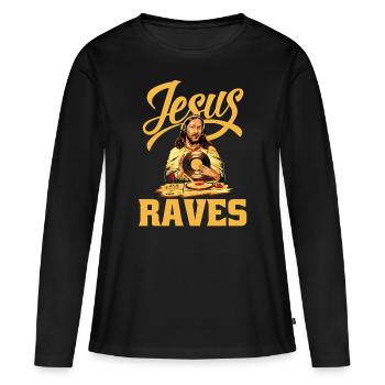 DJ Music Techno Dance Party Cadeau - T-shirt manches longues Premium bio Femme - noir - Devant - Julia (174cm)
