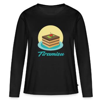 Tiramisu Dessert - T-shirt manches longues Premium bio Femme - noir - Devant - Julia (174cm)