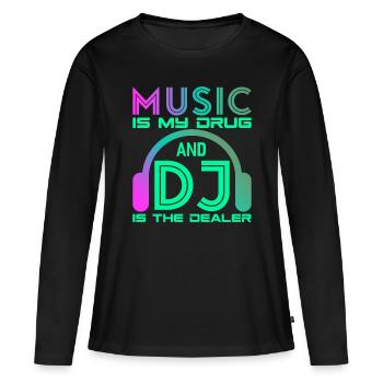 DJ Music Techno Dance Party Cadeau - T-shirt manches longues Premium bio Femme - noir - Devant - Julia (174cm)