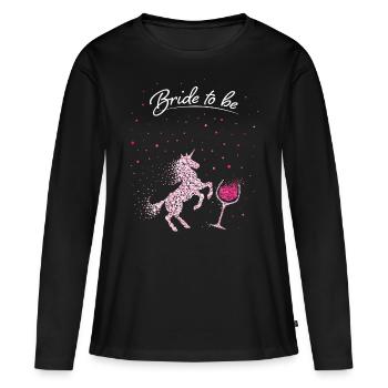 Bride To Be Einhorn Junggesellenabschied - Frauen Premium Bio Langarmshirt - Schwarz - Vorne - Julia (174cm)