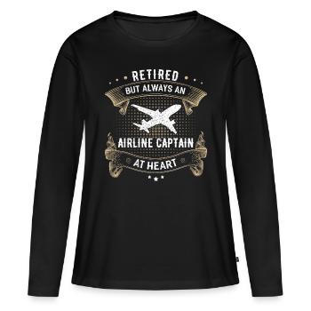 Pilot - Frauen Premium Bio Langarmshirt - Schwarz - Vorne - Julia (174cm)