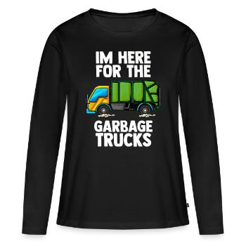 Camion à ordures Poubelles Déchets Déchets - T-shirt manches longues Premium bio Femme - noir - Devant - Julia (174cm)